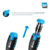 SolidWork professional magnetic Ratchet Screwdriver with 12 bits in the Handle