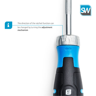 SolidWork professional magnetic Ratchet Screwdriver with 12 bits in the Handle