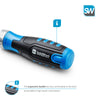 SolidWork professional magnetic Ratchet Screwdriver with 12 bits in the Handle