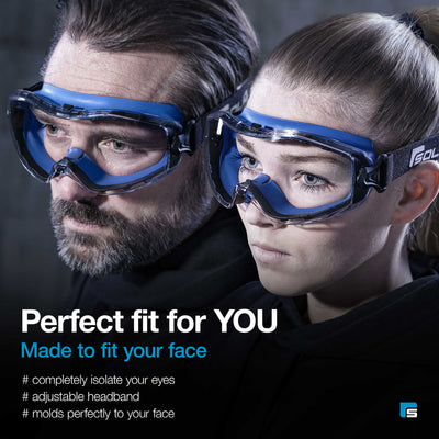 Safety Goggles Dark Blue Clear
