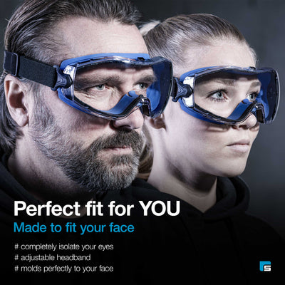 Safety Goggles Dark Blue Clear