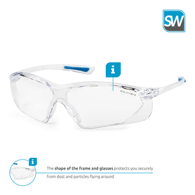 SolidWork professional safety glasses with integrated side protection - eye protection with clear, fog-free, scratch-resistant and UV protective coated lenses
