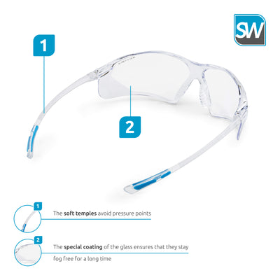 SolidWork professional safety glasses with integrated side protection - eye protection with clear, fog-free, scratch-resistant and UV protective coated lenses