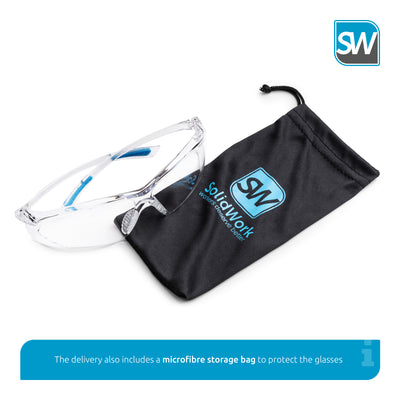 SolidWork professional safety glasses with integrated side protection - eye protection with clear, fog-free, scratch-resistant and UV protective coated lenses