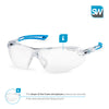 SolidWork SW8316 professional safety glasses with integrated side protection - eye protection with clear, fog-free, scratch-resistant and UV protective coated lenses - Spectacles
