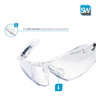 SolidWork SW8316 professional safety glasses with integrated side protection - eye protection with clear, fog-free, scratch-resistant and UV protective coated lenses - Spectacles