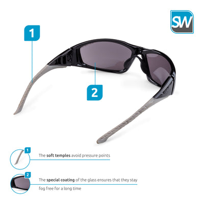 SolidWork SW8317 professional safety glasses with integrated side protection - eye protection with clear, fog-free, scratch-resistant and UV protective coated lenses - Spectacles