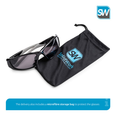 SolidWork SW8317 professional safety glasses with integrated side protection - eye protection with clear, fog-free, scratch-resistant and UV protective coated lenses - Spectacles
