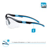 SolidWork SW8318 professional safety glasses with integrated side protection - eye protection with clear, fog-free, scratch-resistant and UV protective coated lenses - Spectacles