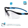 SolidWork SW8318 professional safety glasses with integrated side protection - eye protection with clear, fog-free, scratch-resistant and UV protective coated lenses - Spectacles