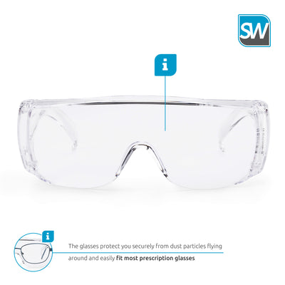 SolidWork SW8319 professional safety glasses with integrated side protection - eye protection with clear, fog-free, scratch-resistant and UV protective coated lenses - Spectacles (Clear Glasses)