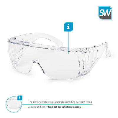 SolidWork SW8319 professional safety glasses with integrated side protection - eye protection with clear, fog-free, scratch-resistant and UV protective coated lenses - Spectacles (Clear Glasses)