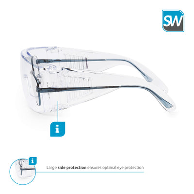SolidWork SW8319 professional safety glasses with integrated side protection - eye protection with clear, fog-free, scratch-resistant and UV protective coated lenses - Spectacles (Clear Glasses)