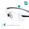 SolidWork SW8322 professional safety glasses with integrated side protection - eye protection with clear, fog-free, scratch-resistant and UV protective coated lenses - Spectacles for shooting