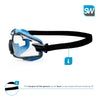 SolidWork SW8324 Safety Goggles with universal fit, Safety Glasses with Clear, Fog-Free, Anti Scratch and UV Protection Coated Lenses, Spectacles for Eye Protection