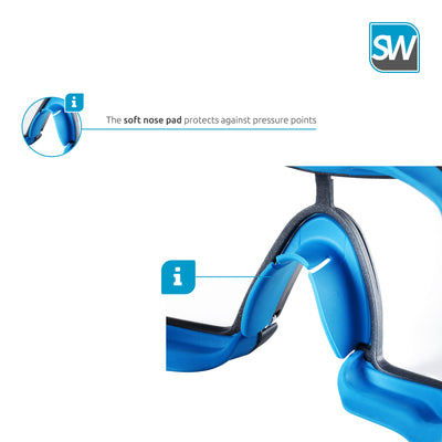 SolidWork SW8324 Safety Goggles with universal fit, Safety Glasses with Clear, Fog-Free, Anti Scratch and UV Protection Coated Lenses, Spectacles for Eye Protection