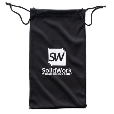 SolidWork microfiber pouch for safety goggles, bag to protect your glasses from scratches and other damages