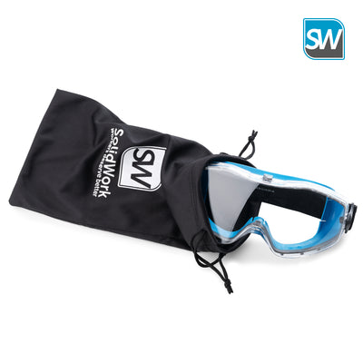 SolidWork microfiber pouch for safety goggles, bag to protect your glasses from scratches and other damages