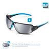 SolidWork professional mirror safety glasses with integrated side protection - eye protection with clear, fog-free, scratch-resistant and UV protective coated lenses - Spectacles incl. storage bag
