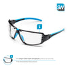 SolidWork professional safety glasses with integrated side protection - eye protection with clear, fog-free, scratch-resistant and UV protective coated lenses - Spectacles incl. storage bag